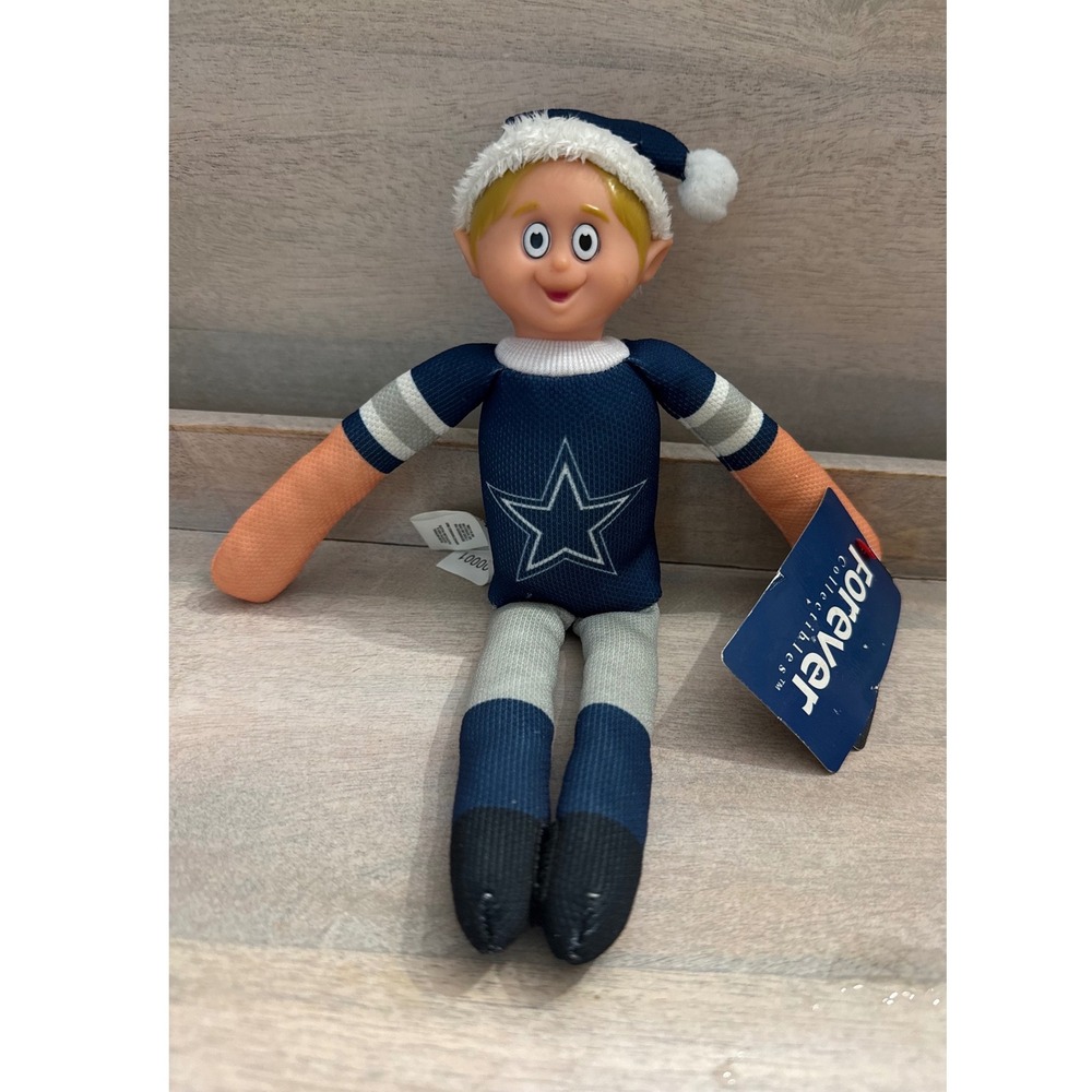 NFL Dallas Cowboys Forever Collectibles Shelf Sitter Elf Plush KDF0417-00001 NWT